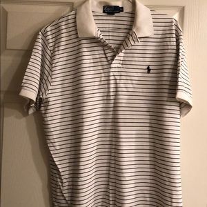Black and white stripped polo